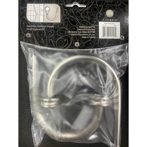 New - Cambria Premier Complete Window Curtain Holdbacks  (2 pack) - Picture 2 of 2